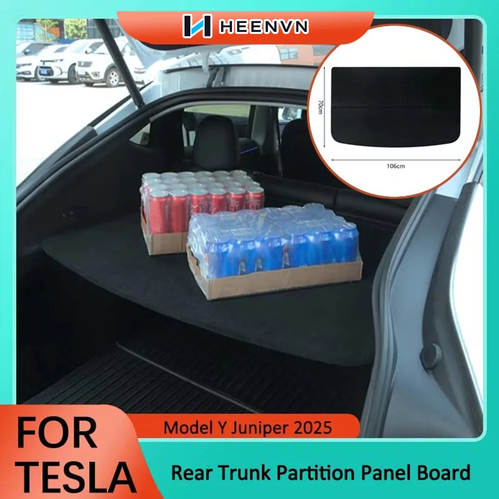 HEENVN Para Tesla Model Y Juniper 2025: Nova Tampa de Carga Traseira Dobrável para Porta-Malas, Divisória e Suporte de Bagagem - Acessórios Automotivos