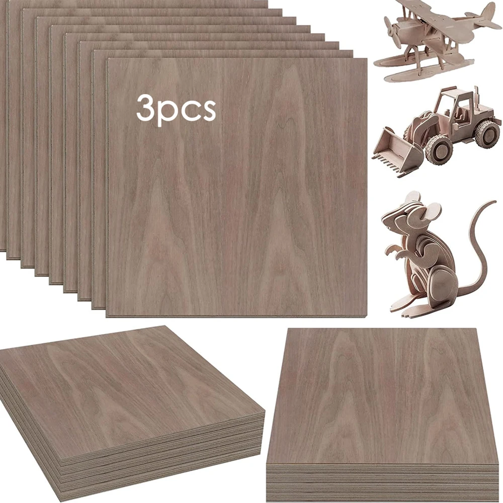 3Pcs Walnut Wood Lightweight Craft Board Model Toys Building Carving Handicraft Sheets Accessories DIY Wood Chips Handmade