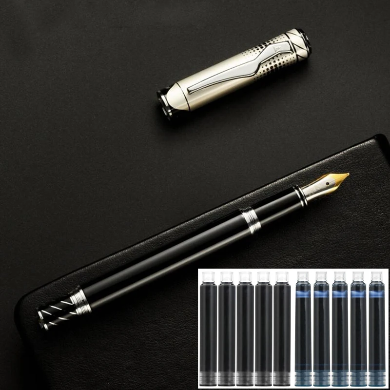 2023 New Arrival Full Metal Luxury Business Men Ink Fountain Pen Signature Writing Pen Buy 2 Send Gift