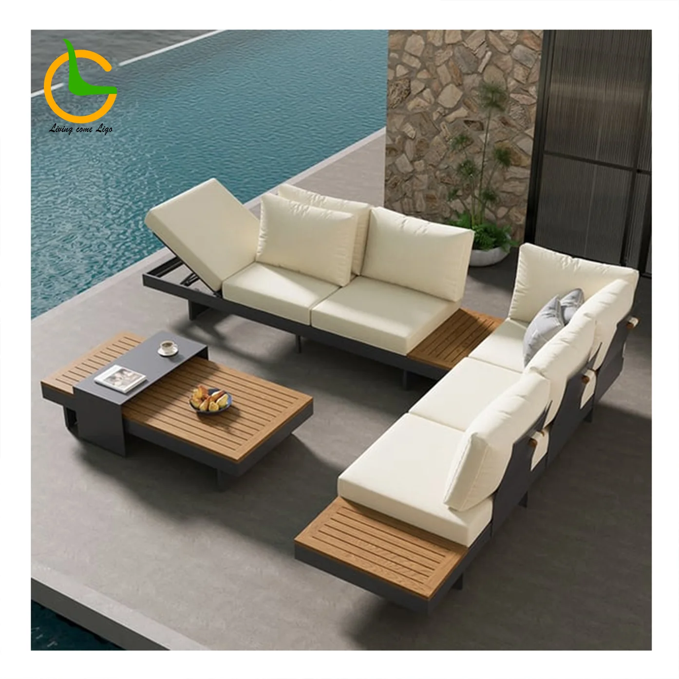 

Modern Outdoor Sofa Patio Furniture Set Balcony High Quality Aluminum Garden Balcony Sofa Set Leisure Outdoor Garden Sofas