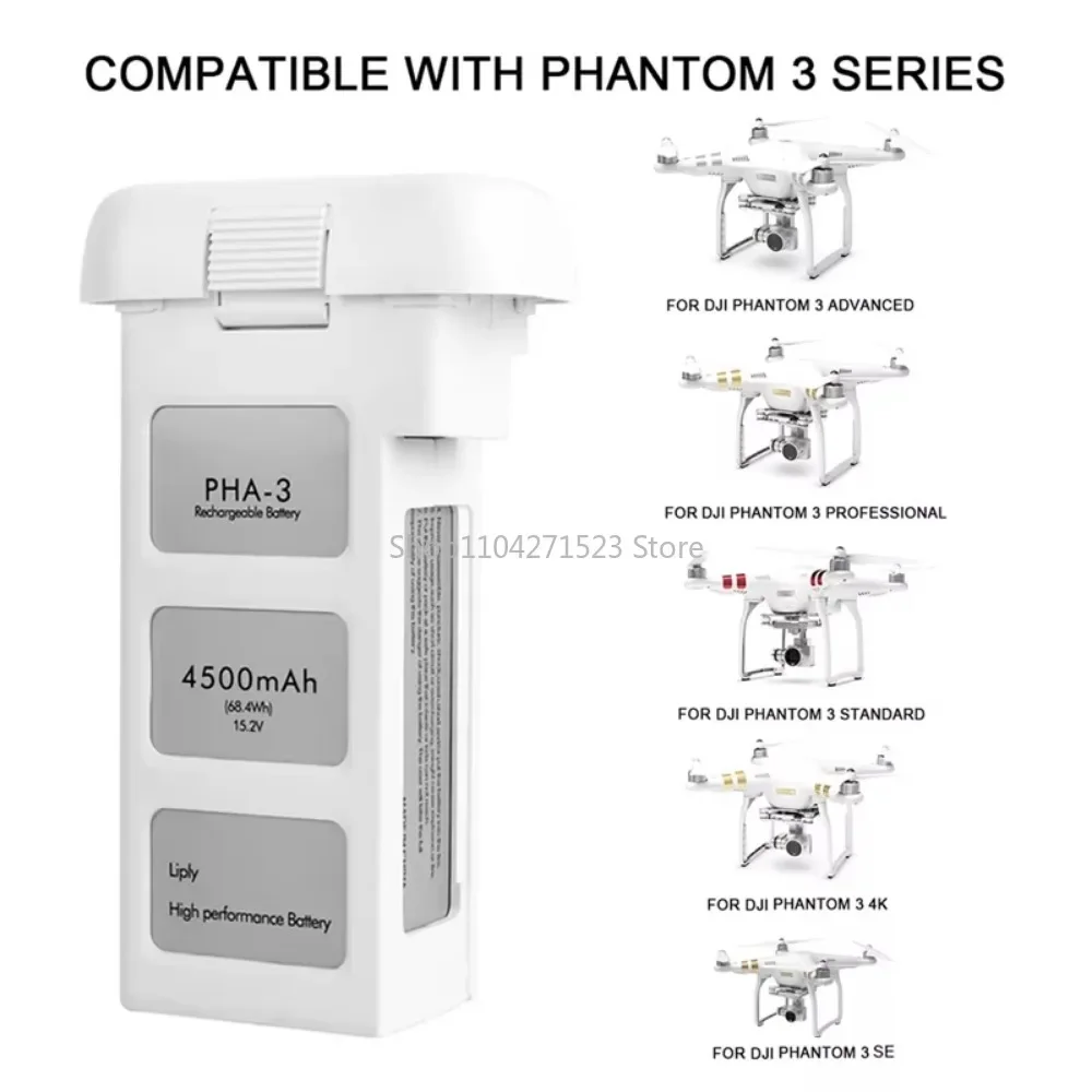 

4500mAh Battery for DJI Phantom 3 Pro Phantom3 Series Intelligent Flight Batteries Replacement Drone Upgraded Battery