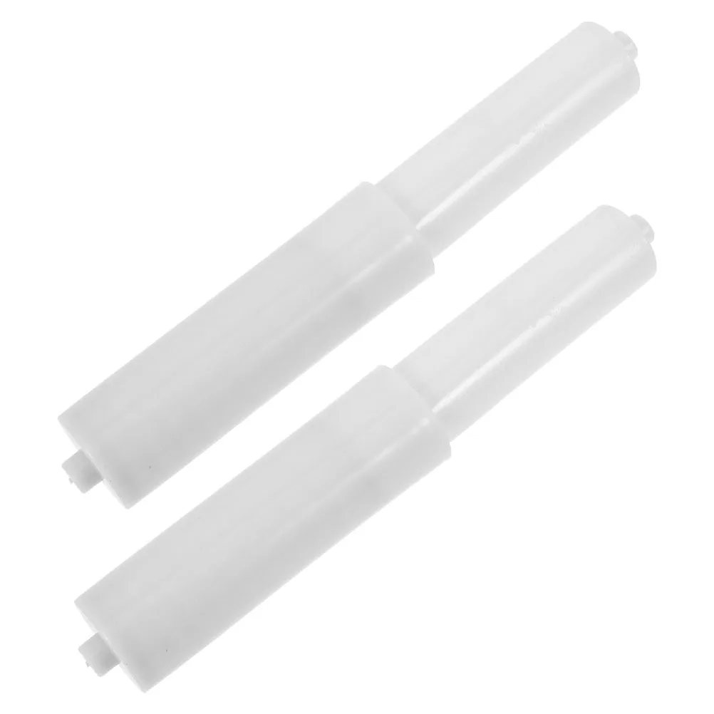 

2 Pcs Toilet Paper Rack Roller Replacement Bathroom Accessory Holder Rod Telescopic Supplies Rollers White