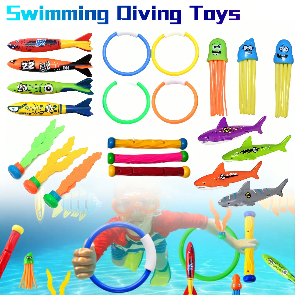 

Summer Swimming Diving Toys Children's Fish Dolphin Buoy Pool Treasure Hunt Diving Torpedo Rocket Kids Water Bath Game Toys