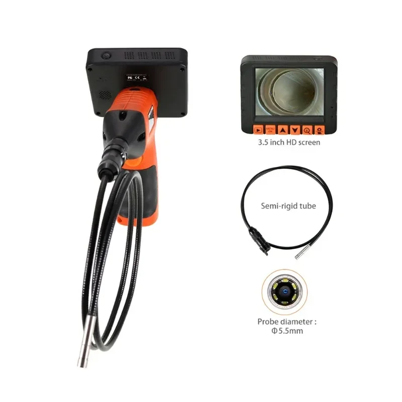 Industrial pipe camera with detachable screen video borehole snake camera electric inspection tools car engine check borescope