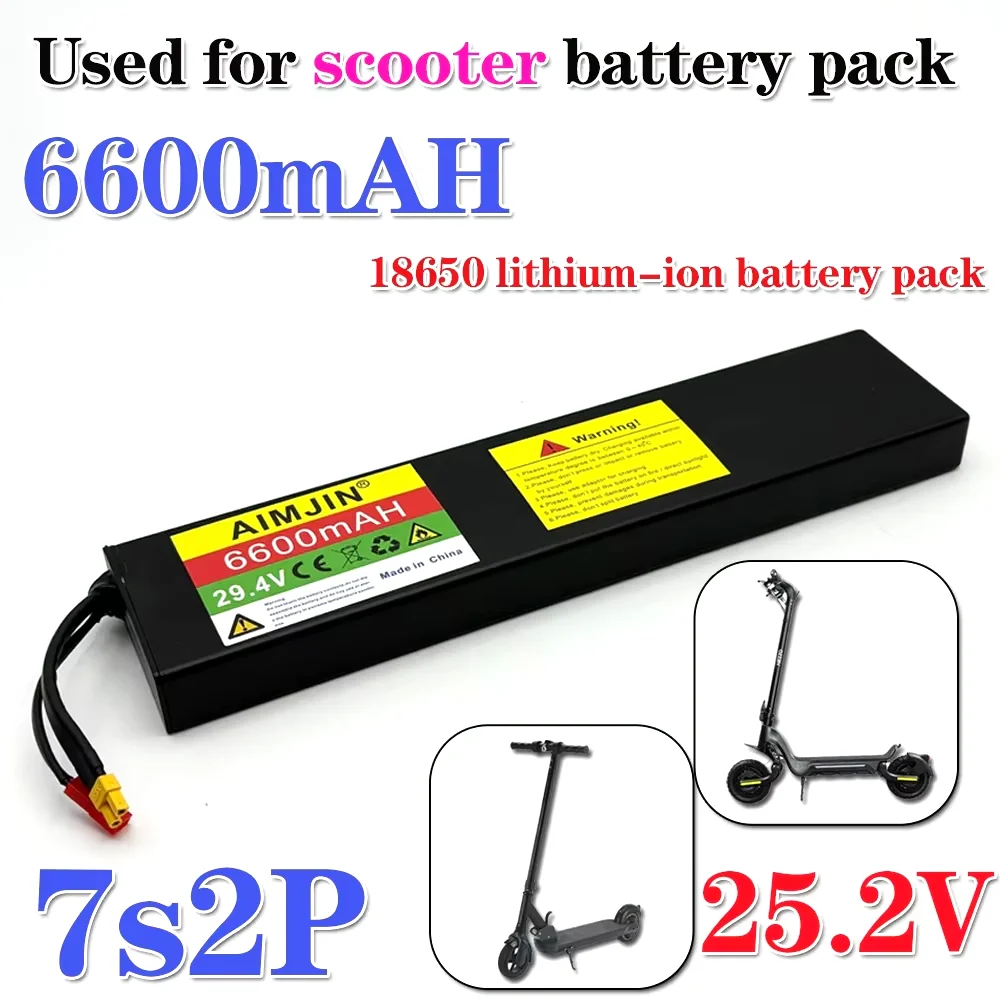 

7S2P Battery Pack 25.2V 6000mAh Li-ion Rechargeable with BMS For 29.4V Electric Scooter+Charger