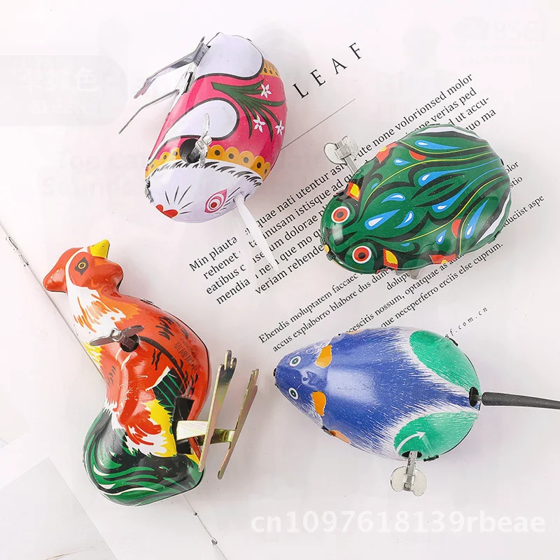 القصدير الضفدع لعبة الحنين الربيع تحميل القفز الطفل سلسلة لعبة معدنية خمر بالجملة