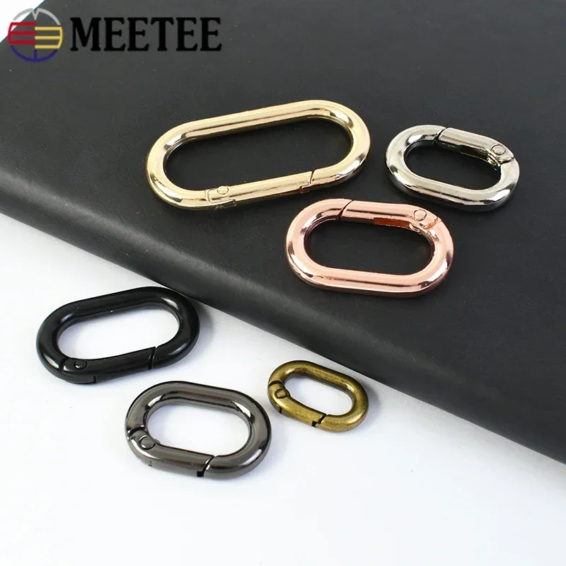 5/10Pcs O Ring Carabiner Clips 13-25mm Oval Spring Openable Metal Buckle Bag Strap Snap Rings Hook Connect Keyring Pendant Clip