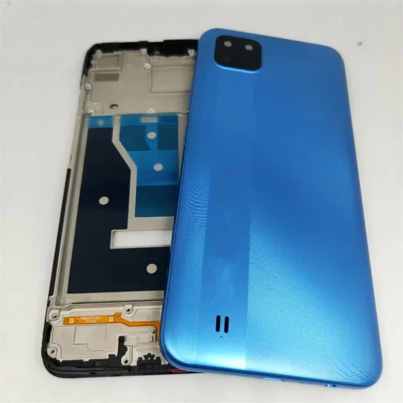 Full Housing Case For Oppo Realme C11 2021 RMX3231 Middle Frame Back Battery Cover  Panel Housing Case