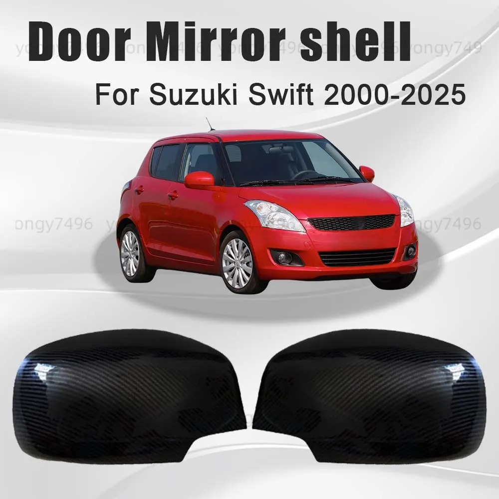 

Car Upgrade Chrome Silver Carbon Fiber Door Mirror Shell For Suzuki Swift 2003 - 2010 Car Rearview Accessories Car Stickers