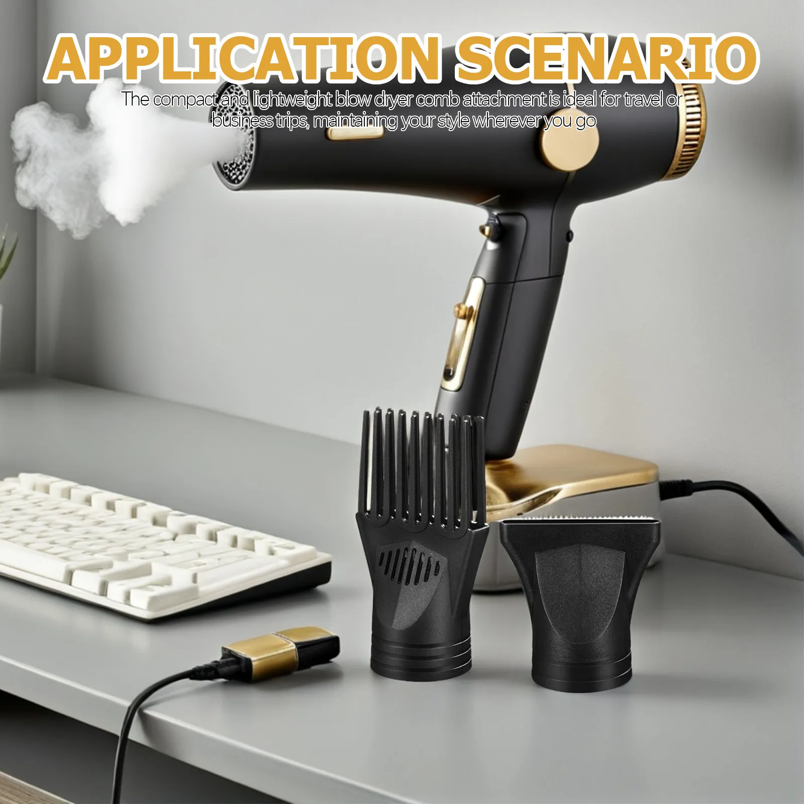 5Pcs Hair Dryer Nozzle Attachments Blow Dryer Comb Styling Diffuser Set Universal Fit Blowout Comb Pick for Salon Hairdressing