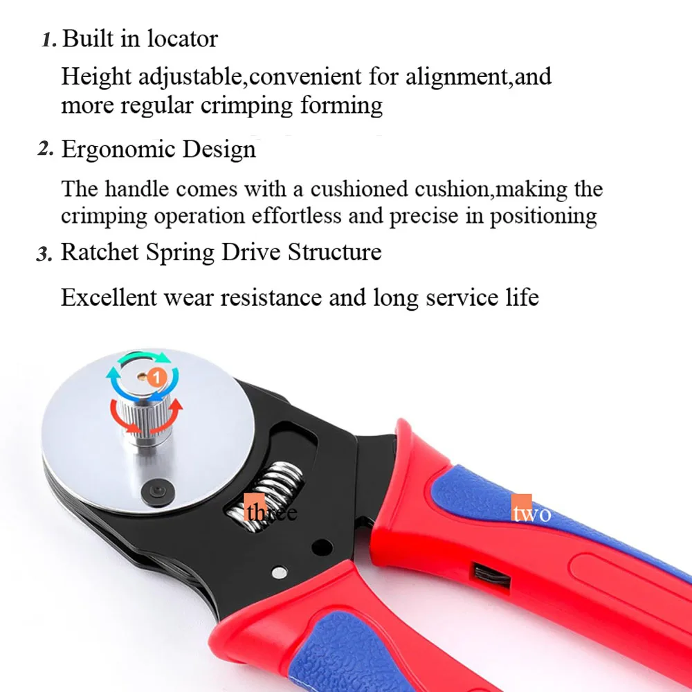 Deutsch Closed Barrel Crimper, Crimpzange für runde Steckverbinderkontakte und solide Barrel-Kontakte, 4-Wege-Einpresszange, 8-Loch-Einpresszange – Detail 2