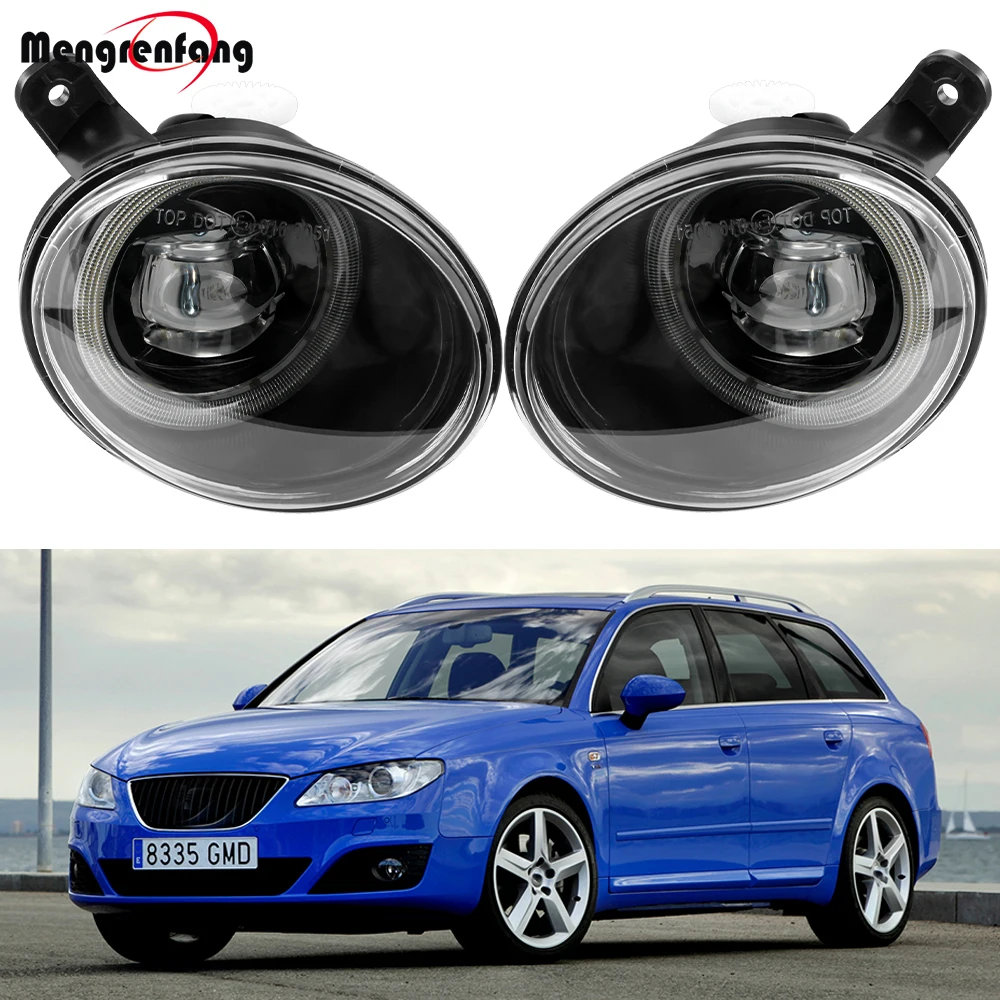 2 X Car Front Bumper LED Fog Light with Angel Eye Daytime Running Lamp DRL H11 For Seat Exeo 2008 2009 20010 2011 2012 2013