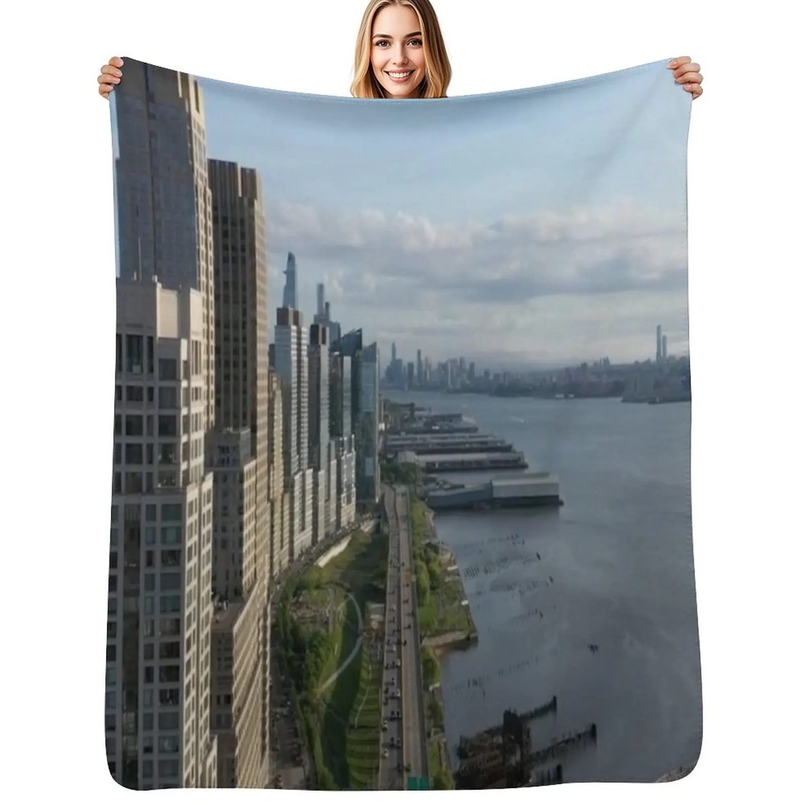 

Upper West Side NYC- Doing the Hudson! Throw Blanket Furrys Beautifuls Flannel Fabric Plaid on the sofa Blankets