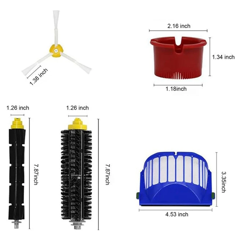 เปลี่ยนชิ้นส่วนชุดสําหรับ Irobot Roomba 600 Series 694 676 675 692 600 & 500 Series 595 585 564 หุ่นยนต์สูญญากาศ