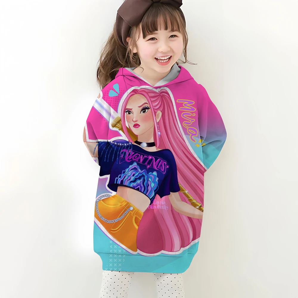 

Осенне-зимняя одежда для девочек, пуловер с длинными рукавами, толстовка KPop, платье «Охотники на демонов», платье с капюшоном для маленьких девочек, милое платье для девочек