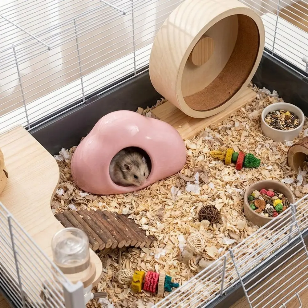 Non-Slip Cloud Shaped Hamster Nest Anti Biting Smooth Surface Ceramic Hamster Nest Comfortable Hamster Cooling House