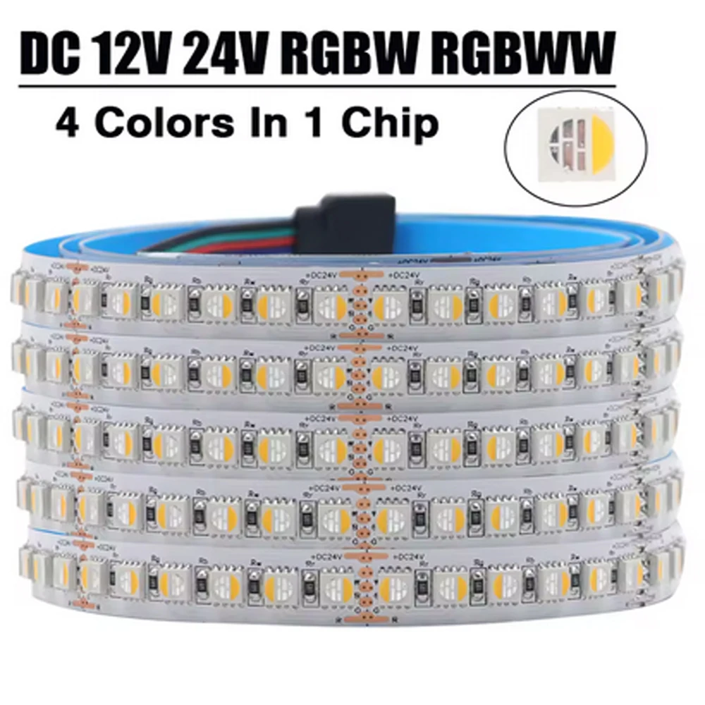 

RGBW RGBWW LED 5M LED Strip DC 12V 24V 4 Colors In 1 Chip SMD 5050RGB RGBW RGBWW 60 Leds/M Flexible Ribbon Tape Rope Light