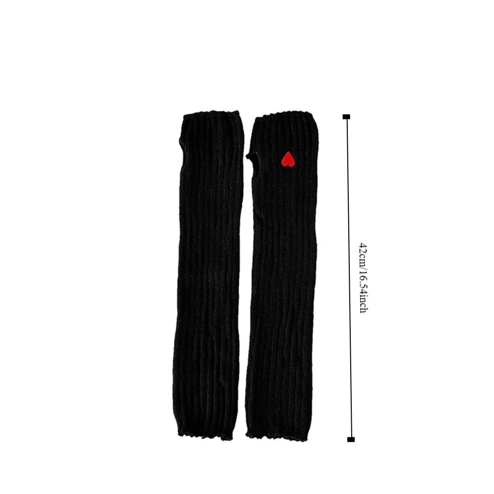 New Korean Long Wrist Gloves Arm Warmers Black White Elbow Mittens Trendy False Sleeves Knitted Gloves Y2k Spice Girls