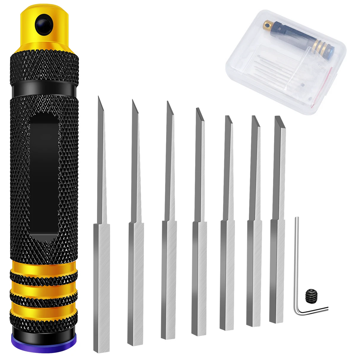 

Model Chisel With Blades Gundam Resin Carved Scribe Line Hobby Cutting Tool Chisel 7 Blades Tools For RC Car / Drone Repairing