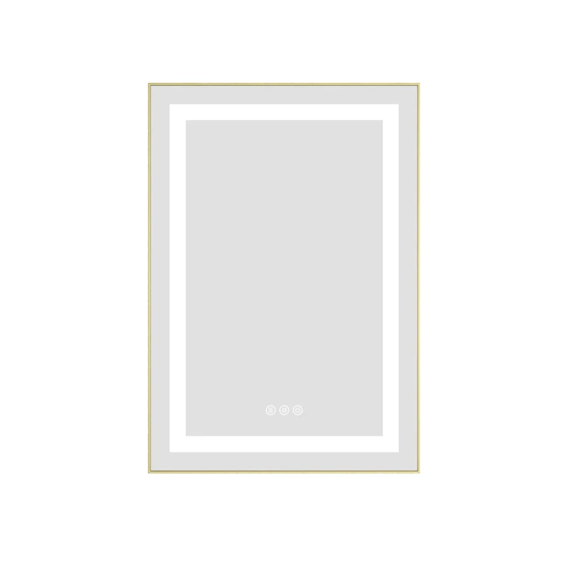 20 x 30인치 LED 욕실 거울 (전면 및 후면 조명 포함), 알루미늄 프레임 벽걸이 화장대 거울, 김서림 방지, 메모리, 3C