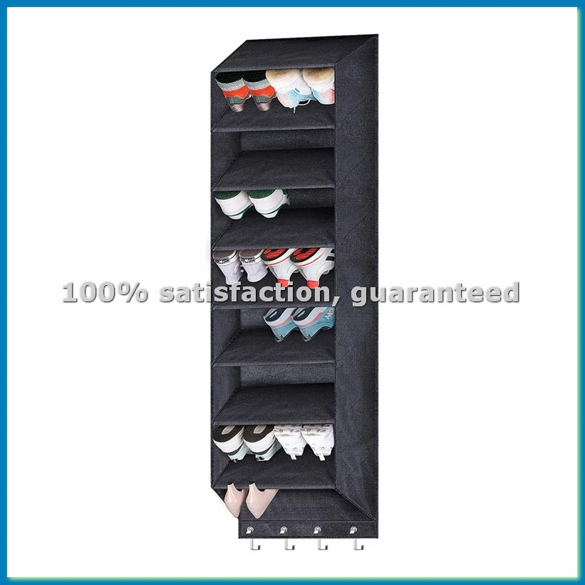 Over the Door Shoe Organizer for Closet with LargeDeep Pockets, Narrow Shoe Rack for Door Hanging Boot Storage-AT35