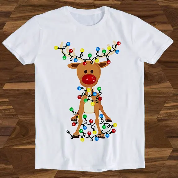 Christmas Reindeer Xmas Adorable Party Birthday Design Drawing Movie Meme Funny T Shirt T452