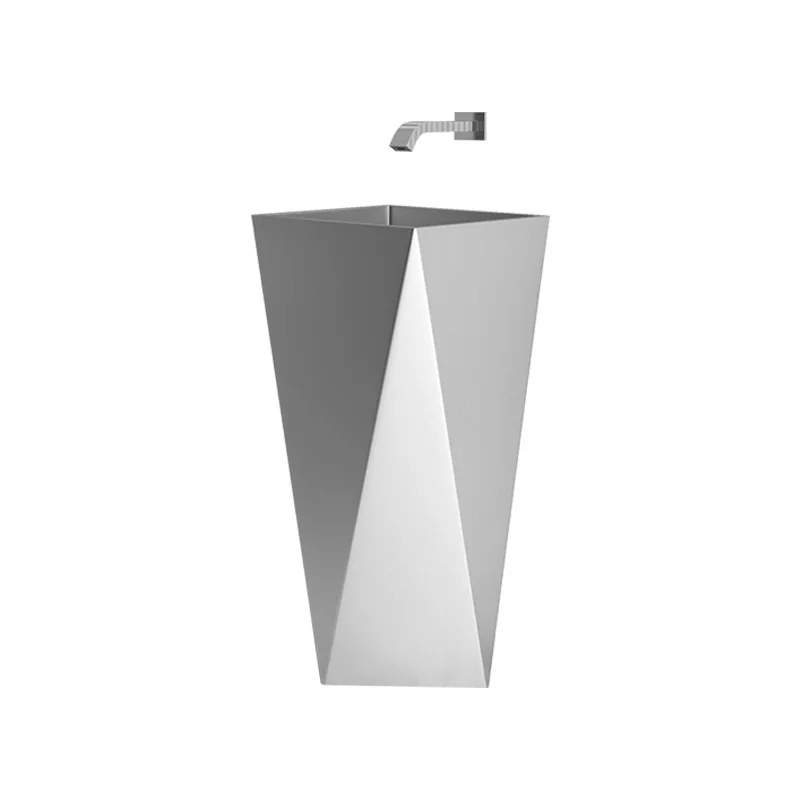 

Primary color column basin Stainless steel wash basin Integrated floor type washbasin Hotel column type washbasin
