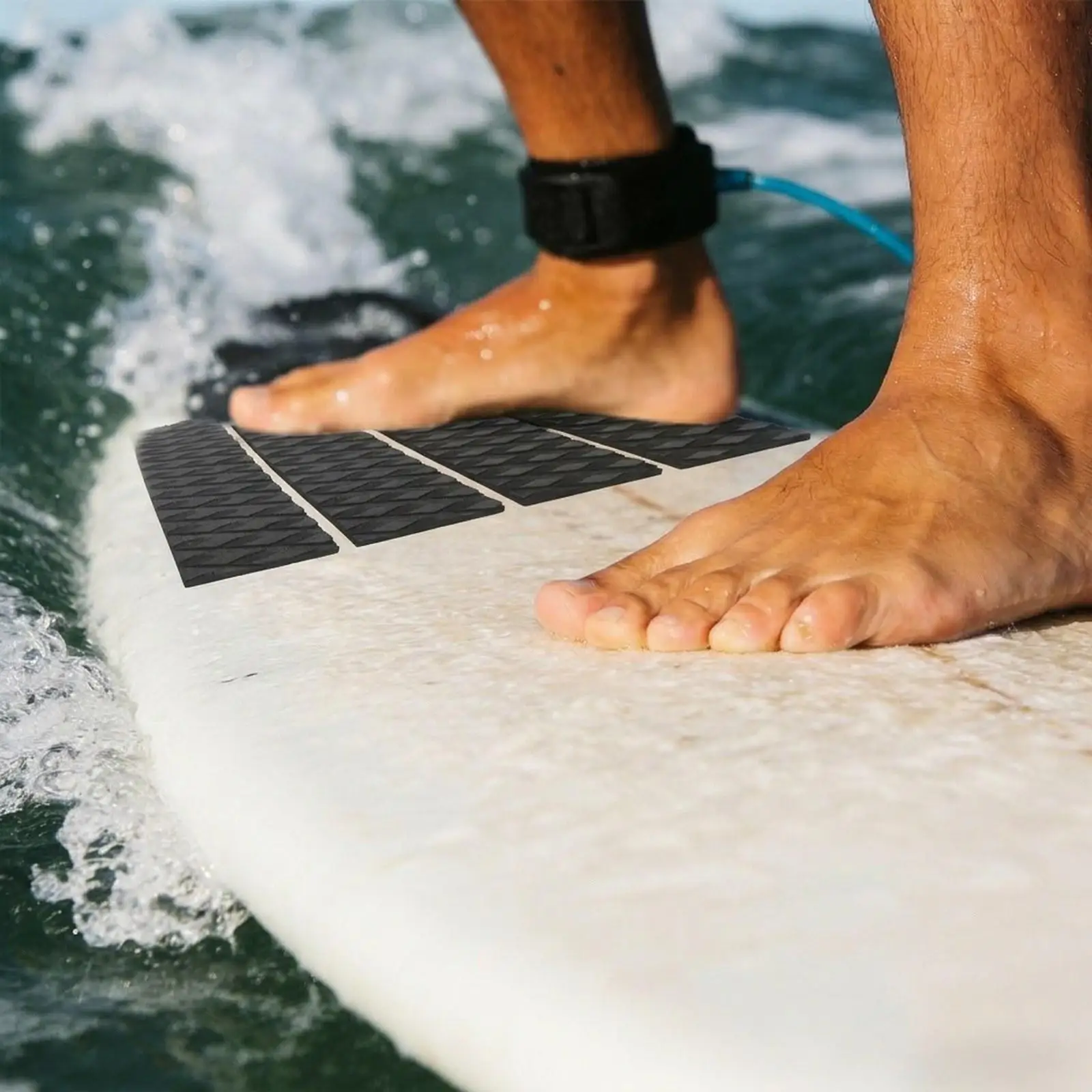 4x EVA Surfboard Traction Pads Non Slip Versatile Lightweight Deck Pad Grip Boat Floor Mats for Stand up Yacht Canoe