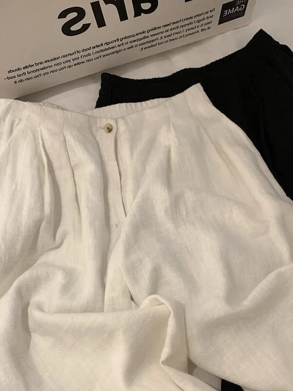 

Extra Large 300 Pou Autumn Winter Casual Faion Lazy Sle Cotton Linen Straight Leg Long Pants Men's Clothing European G...