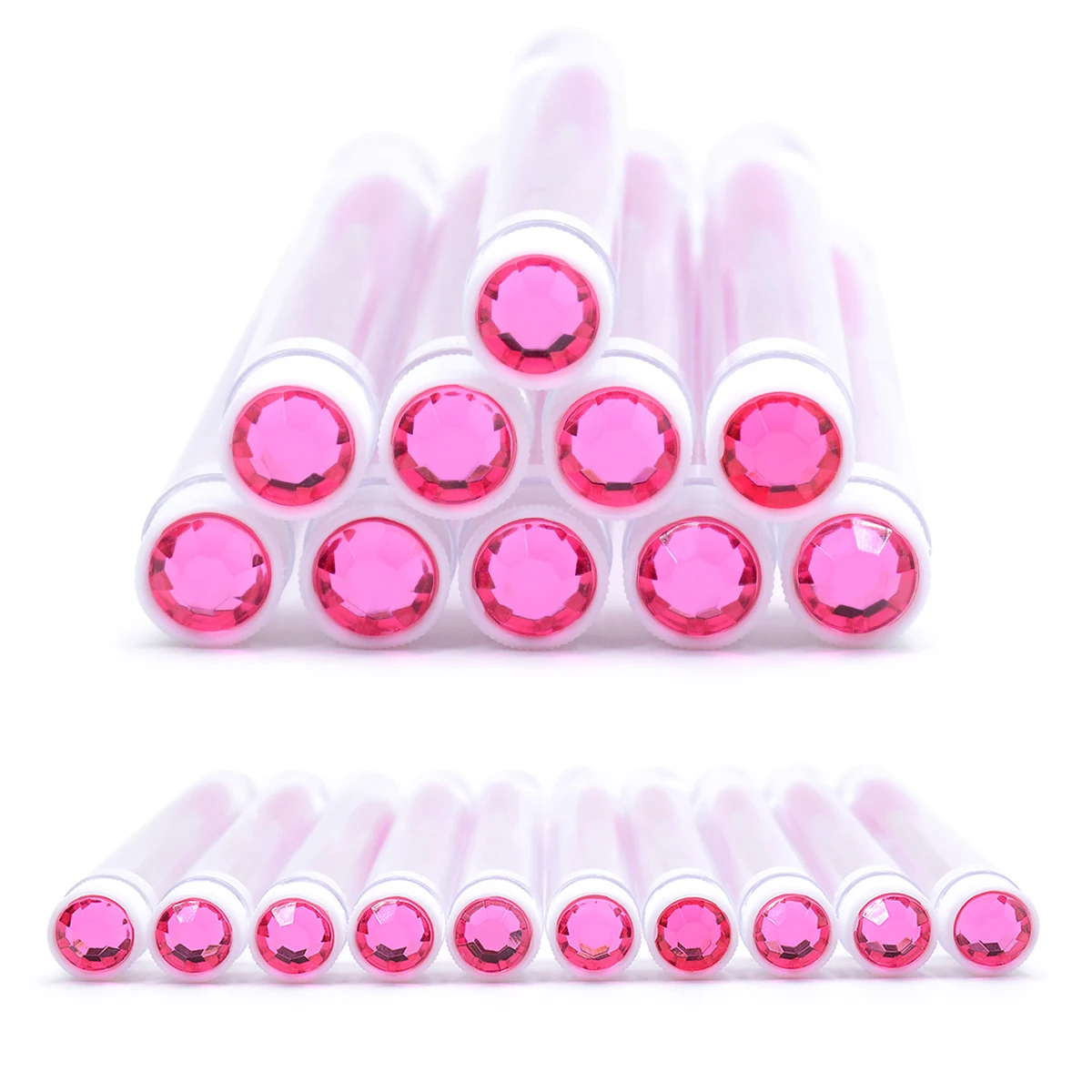 10 個まつげブラシチューブ再利用可能なまつげマスカラワンドまつげエクステンションブラシケースダイヤモンド眉毛ブラシコーム容器