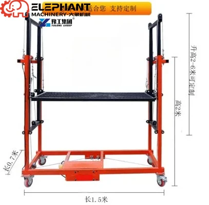 Electric Scaffolding Lift Remote Controlled Mobile Lifting Platform Foldable Small Electric Hoist For Construction Use