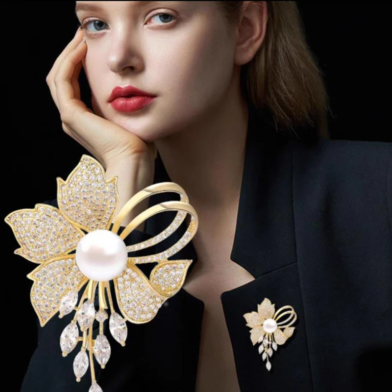 (BS)'1PC Fashion Delicate Rhinestone Crystal Bow Pearl Brooches Women Clothing Coat Jewelry Accessries Gifts