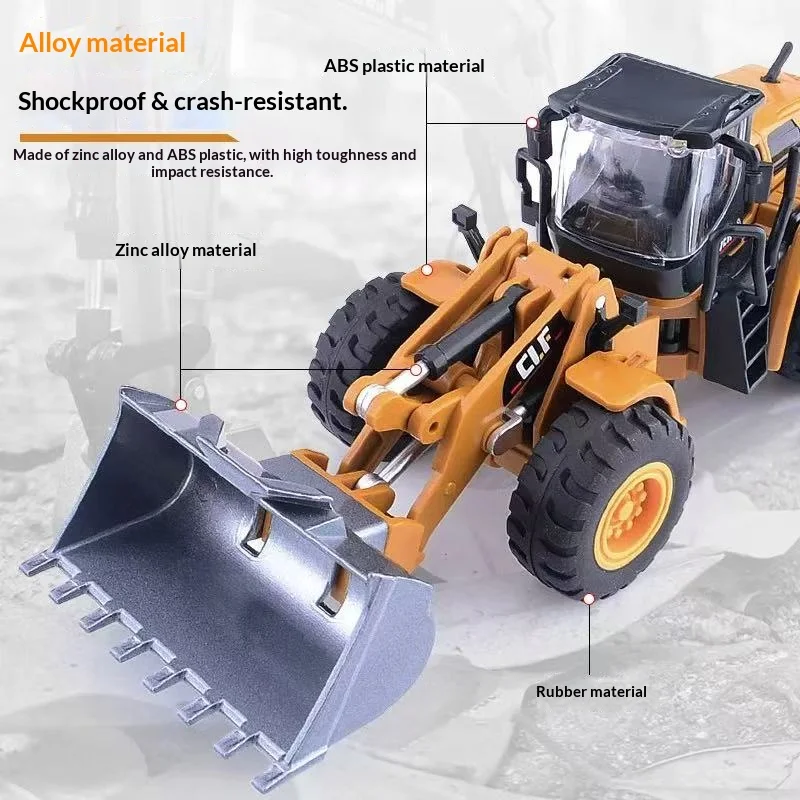 Simulación de la serie de vehículos de ingeniería, modelo doblador de carretera con detalles ligeros y desmontables, juguetes móviles, detalles ricos para niños