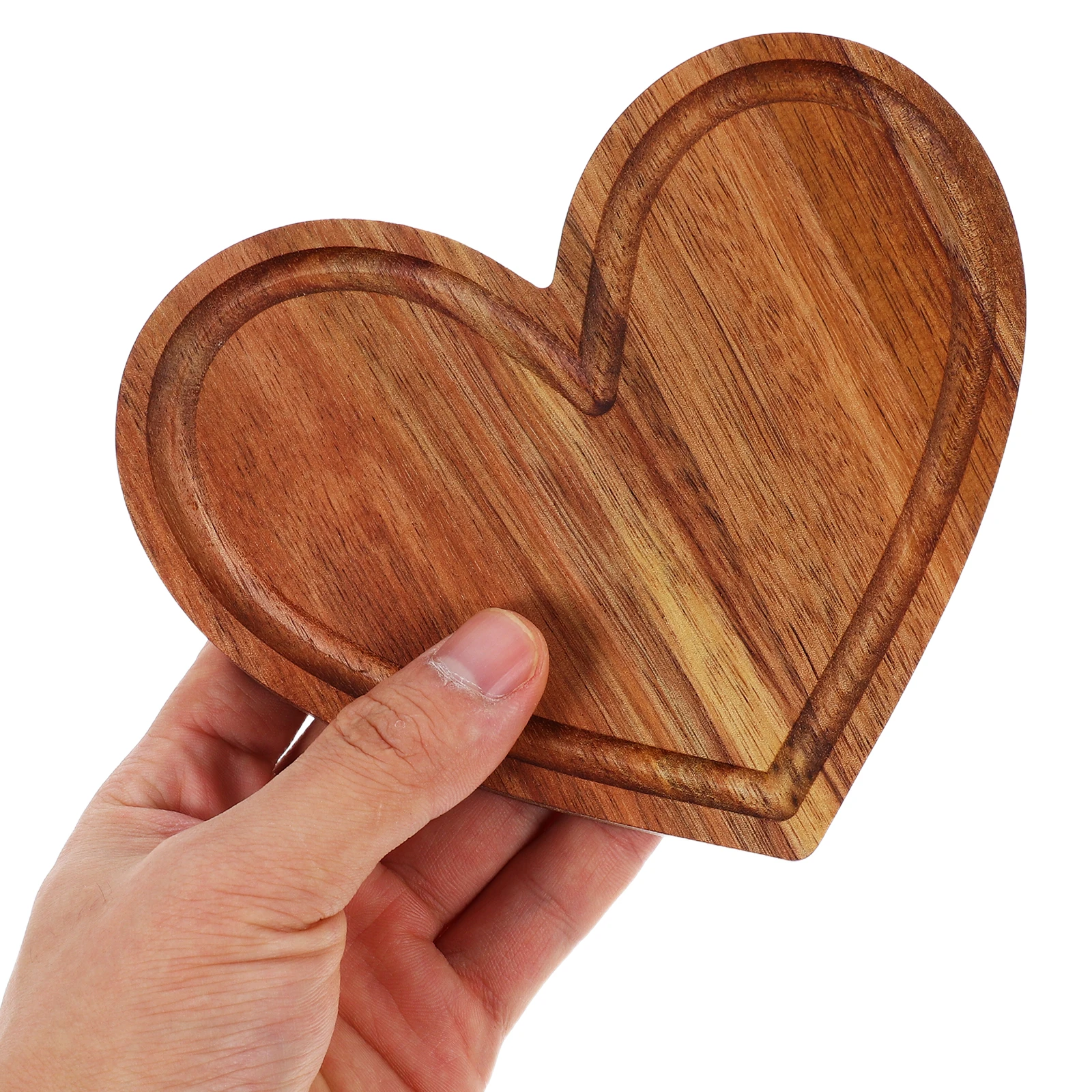 

3 Pcs Chopping Board and Dish Heart Cheese Shape Wood Plate Fruit Tray Serving Plates Bread