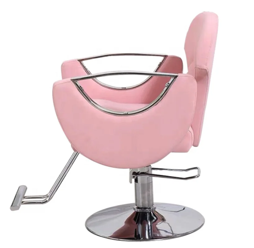 Pink beauty hairdressing hydraulic shop reclining hair equipment chair beauty salon salon furniture stylish chair