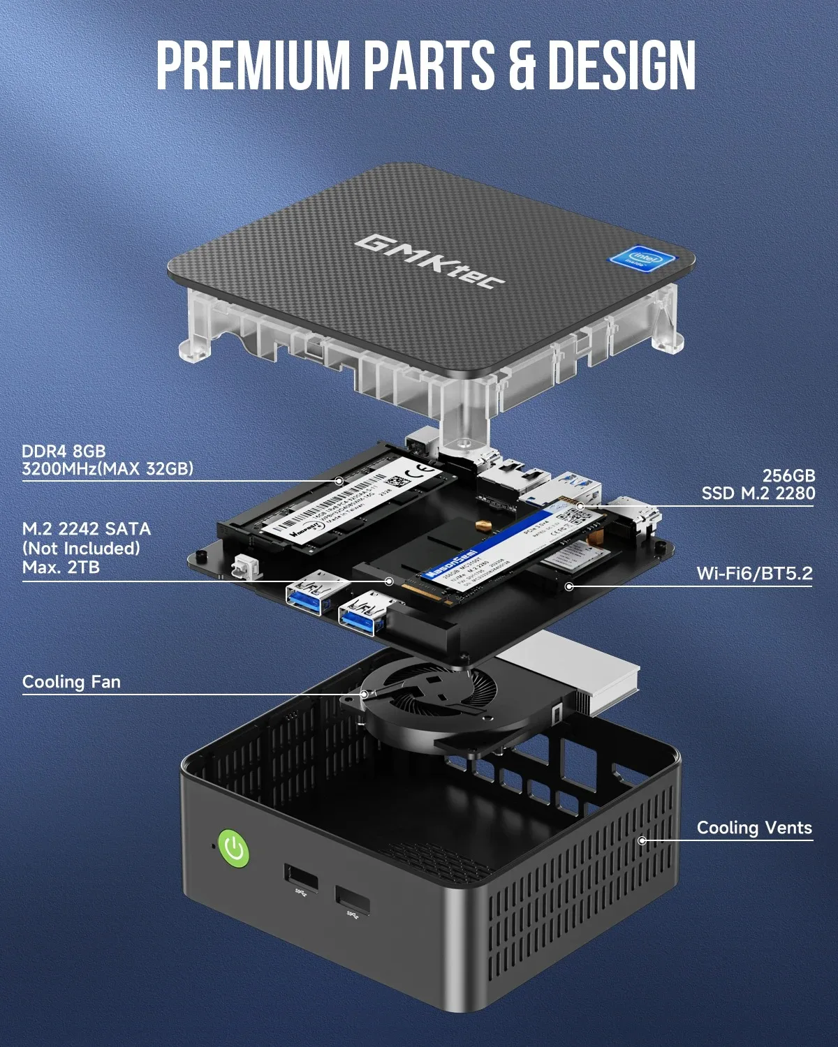 GMKtec Mini Pc GMK G3 PLUS NUCBOX Windows 11 Pro Alder Lake N150 Intel 12th WiFi 6 كمبيوتر مكتبي كمبيوتر صغير يعمل