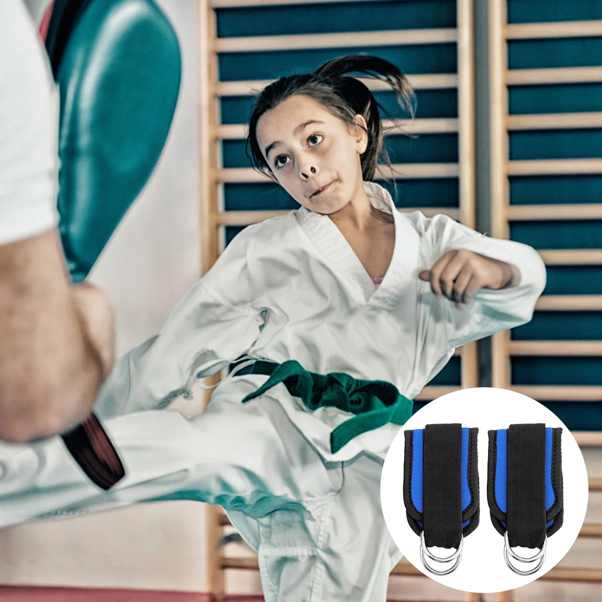 

2pcs 1 Pair Ankle Straps For Cable Machines Load Resistance Band Fitness Padded Leg Workouts Legs Exercises Tool Double Buckle