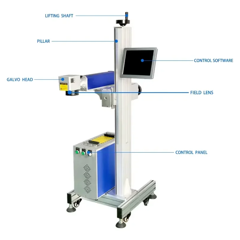 20w 30w 50w 100w Desktop Ccd Automatic Visual Positioning Fiber Marking Machine With Conveyor Belt IC Access