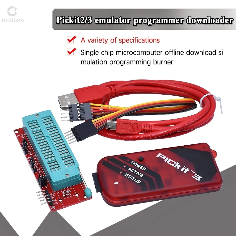 PIC ICD2 PICKit 2 PICKIT 3 PICKIT 3,5 adaptador de programación asiento de programador Universal + PICKit2 PICKIT3 PICKit3.5 programador XCW