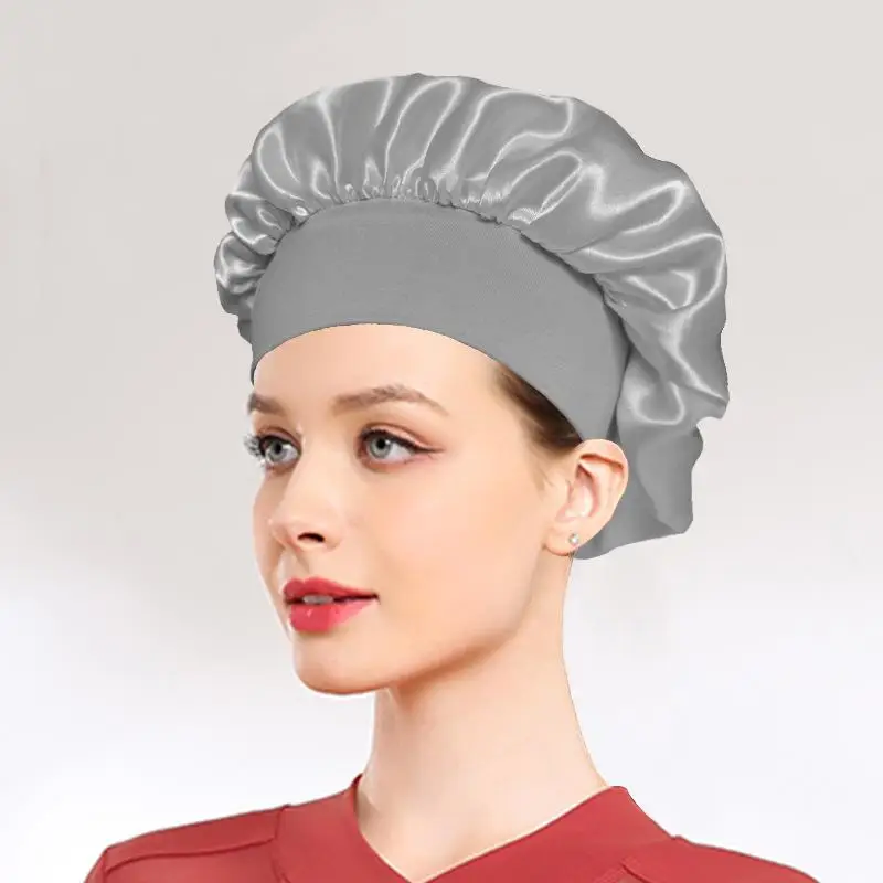 2 Stück Satin-Schlafhaube mit breitem, weichem Gummiband, Kopftuch, Schönheitskappe, Haarschutz zum Schlafen, Haarpflege – Detail 9