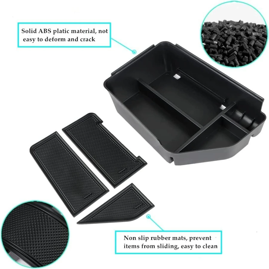 Lower Center Console Organizer Tray For Kia EV6 2023 2024 Armrest Storage Box Cup Holder ABS Material Interior Accessories