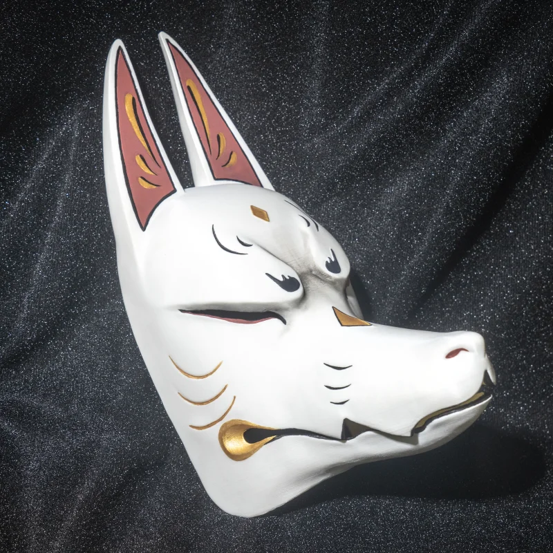 Japanese Tengu Mask Fox Face Cosplay Prop for Genshin Impact, Inazuma Mask, Ayaka Mask, Unique Collector's Item for Decoration