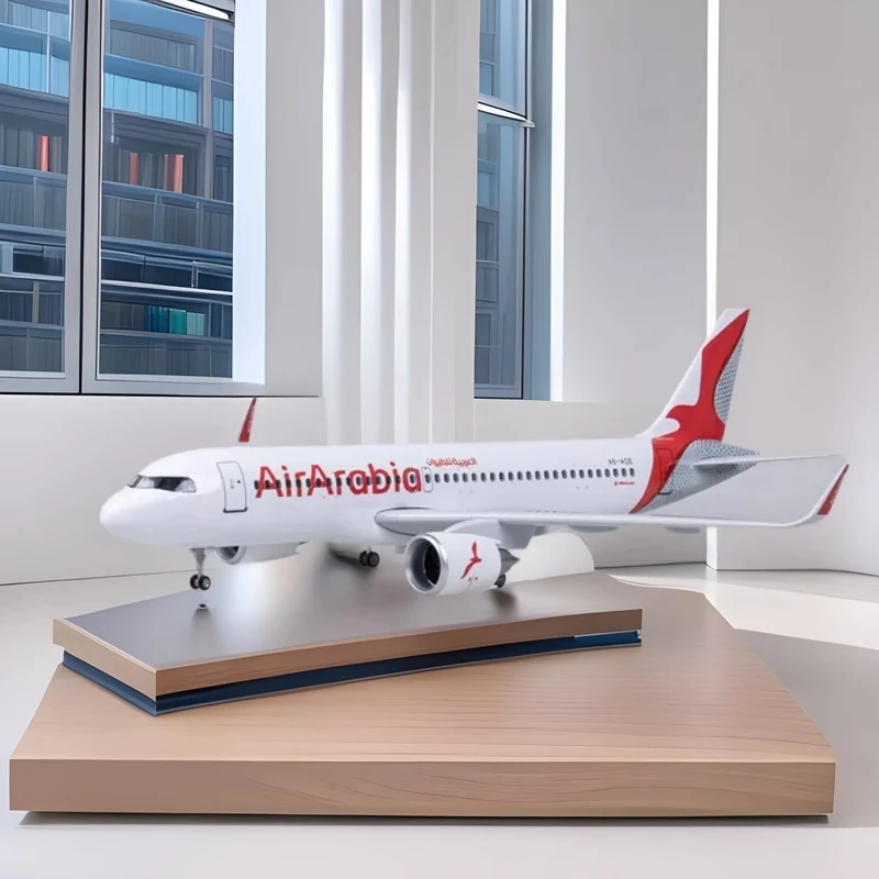 

Assembly Scale 47cm Large 320 Airplane Model Arabia A320 Aircraft Model Die-cast Aircraft with LED Lights For Collector