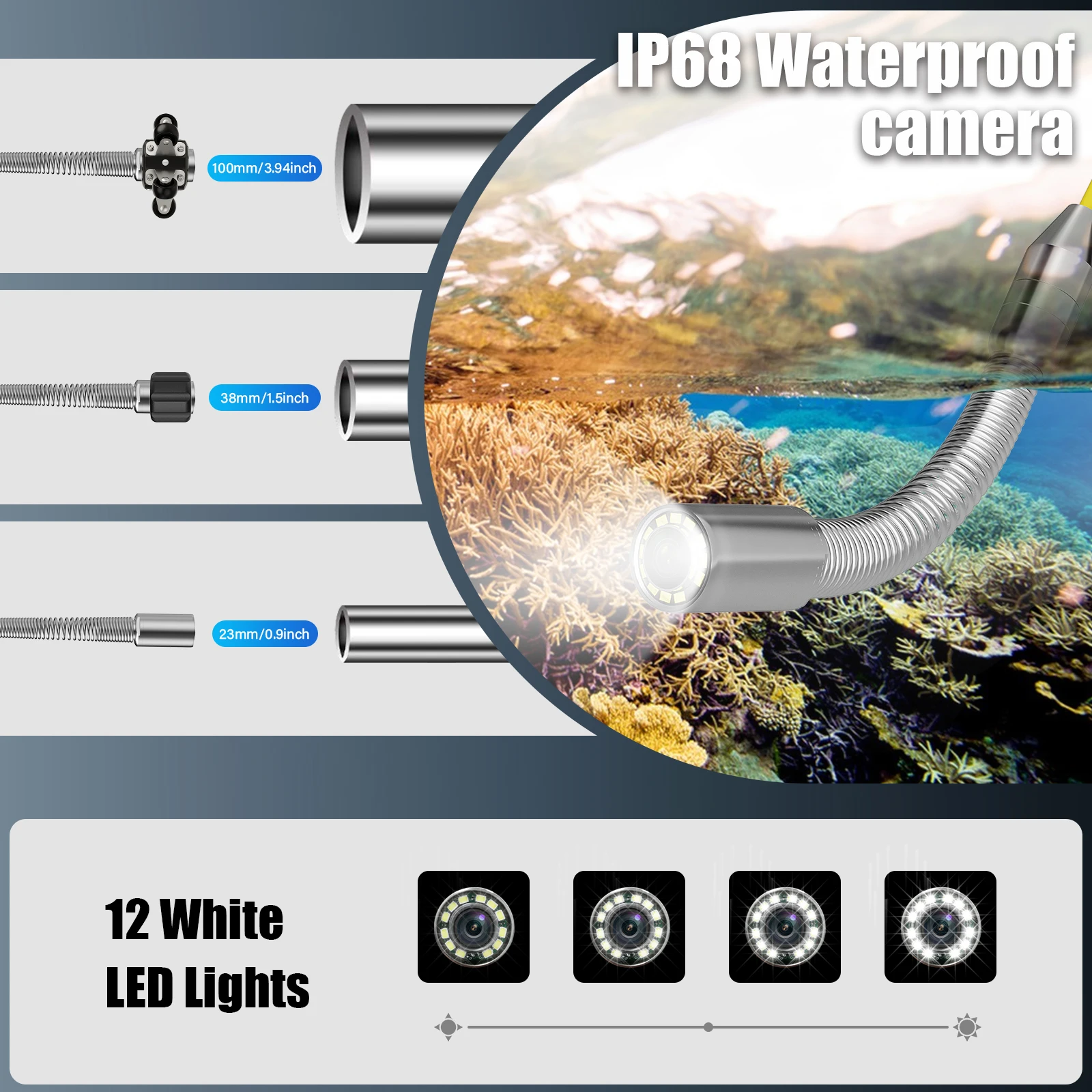 7 بوصة IPS رصد أنابيب الصرف الصحي التفتيش كاميرا مع بطارية 2600mah 17 مللي متر/23 مللي متر خط أنابيب الصرف الصحي المنظار الصناعي DVR 16GB بطاقة