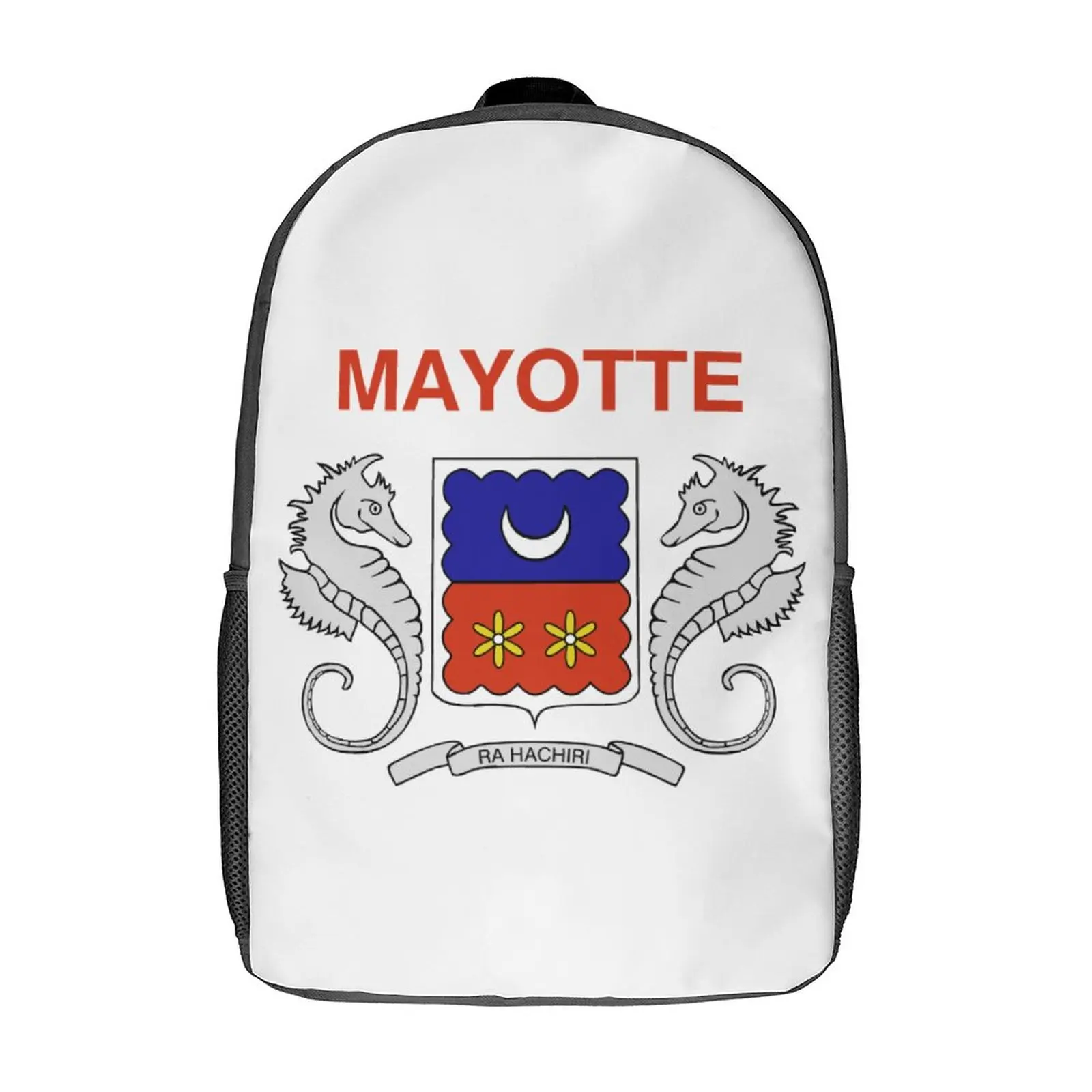 17 Inch Shoulder Backpack Flag of Mayotte (local) Secure Unique Snug  Picnics Field Pack