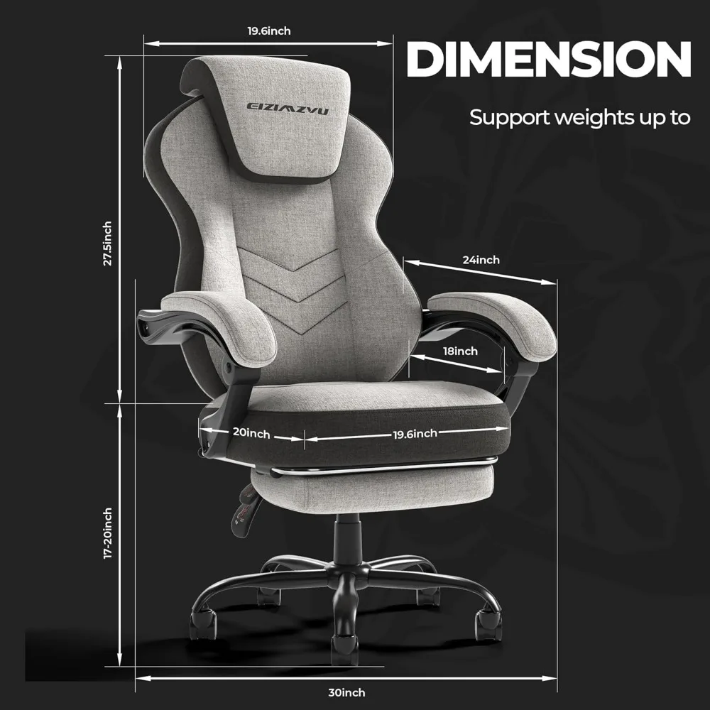 Chaise de bureau ergonomique avec dossier haut, repose-pieds et accoudoirs de liaison, bureau d'ordinateur réglable, sauna