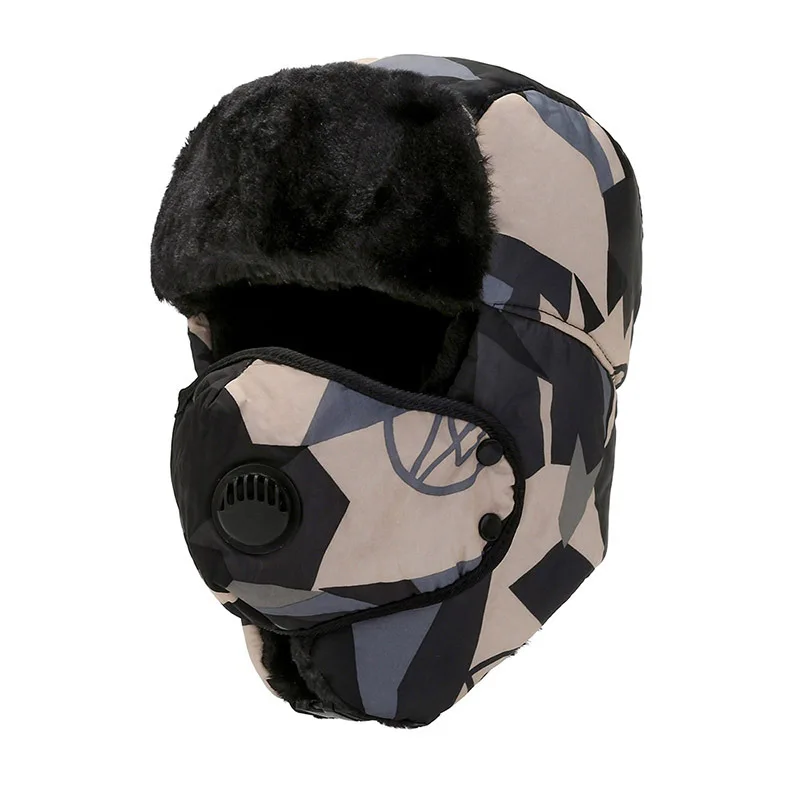 Ushanka Bomber Hats Pilot Trapper Aviator Cap Winter Faux Rabbit Fur Earflap Snow Caps hat