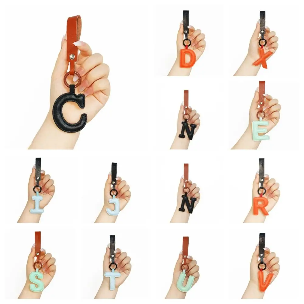 Chaves organizador pu 26 carta chaveiro chaveiro fivela de cintura alfabeto chave do carro fivela saco de negócios encantos titular chave de negócios