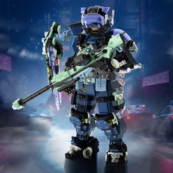 City Robot Police Mecha MOC Bricks Toys Fire Rescue Building Blocks Mech Fireman 3D Model Adult Boys Children Birthday Gifts NEW
