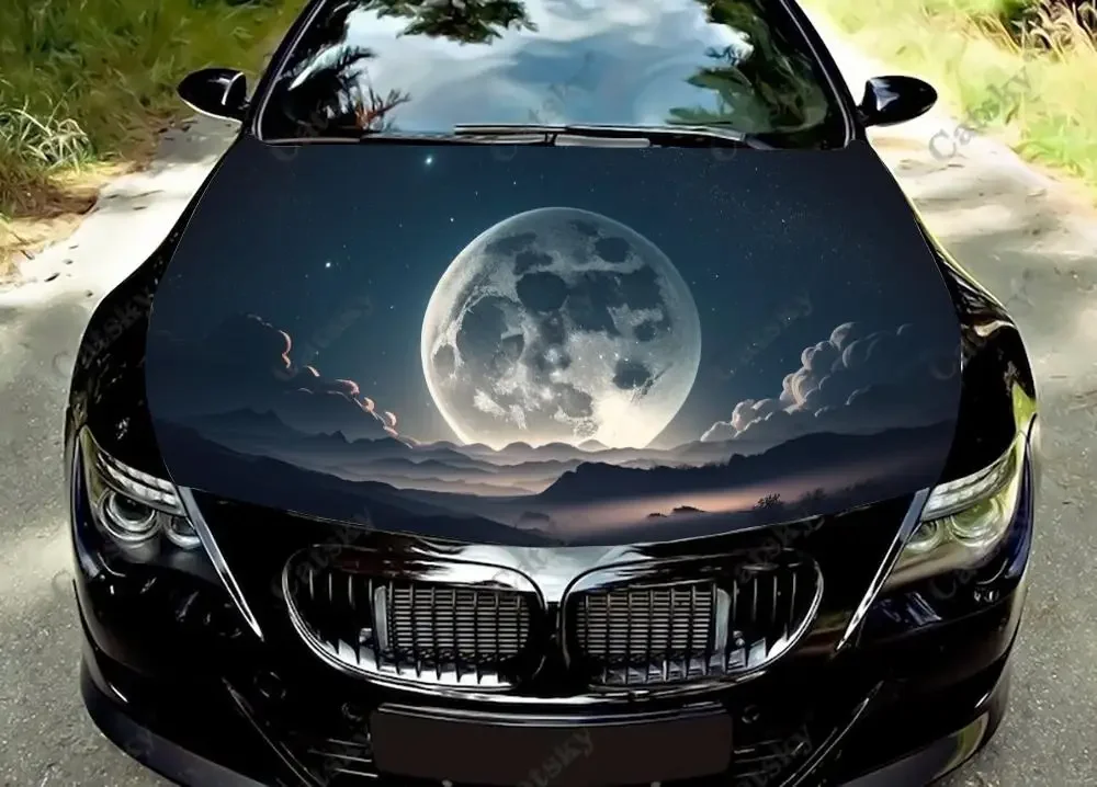 

Super Moon And Clouds in The Night Car Hood Decal Truck Decals Vinyl Sticker Graphic Wrap Stickers Trucks Cars Bonnet Vinyls